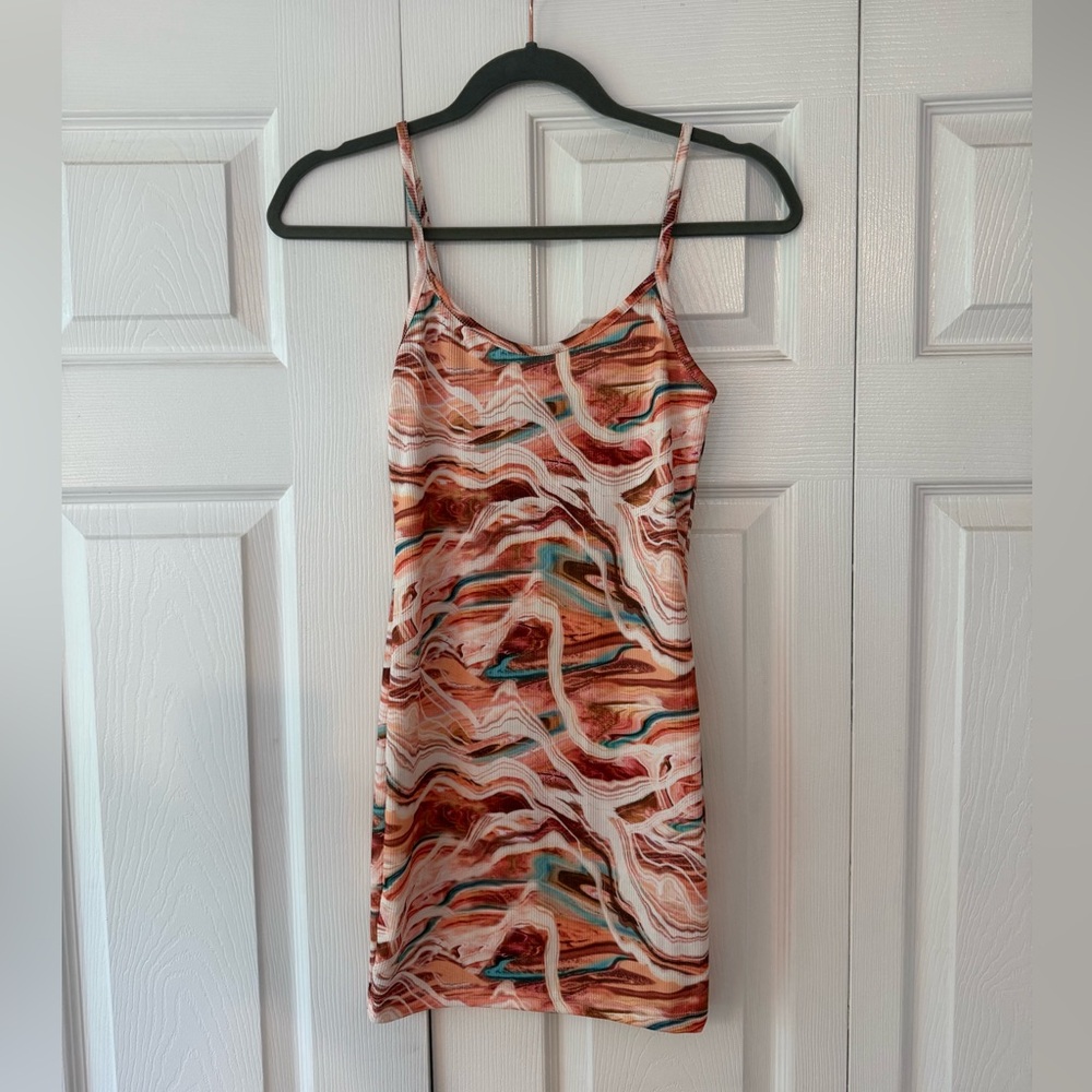 PLT sexy Y2K Swirl patterned bodycon mini dress: Party Festival Going Out Chic